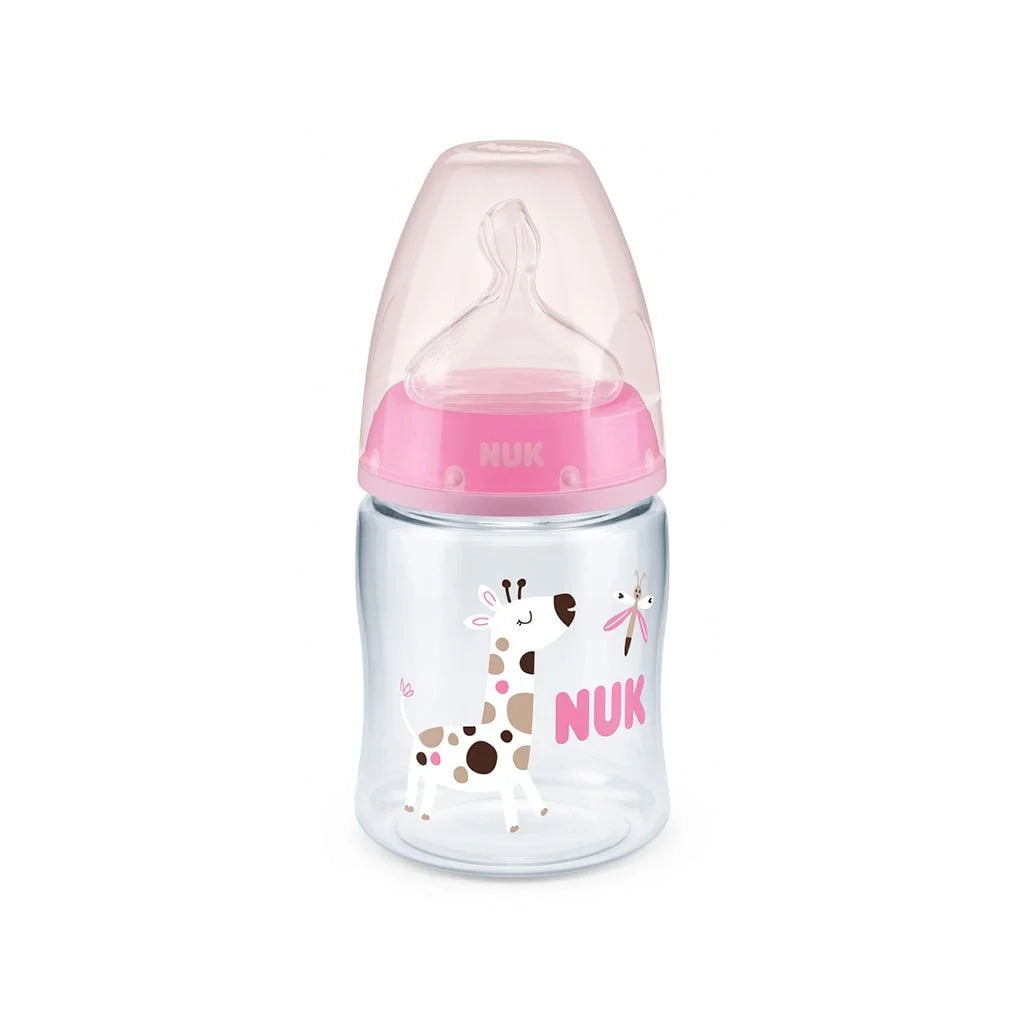 Mamadera First Choice 150 ml con control de temperatura rosada